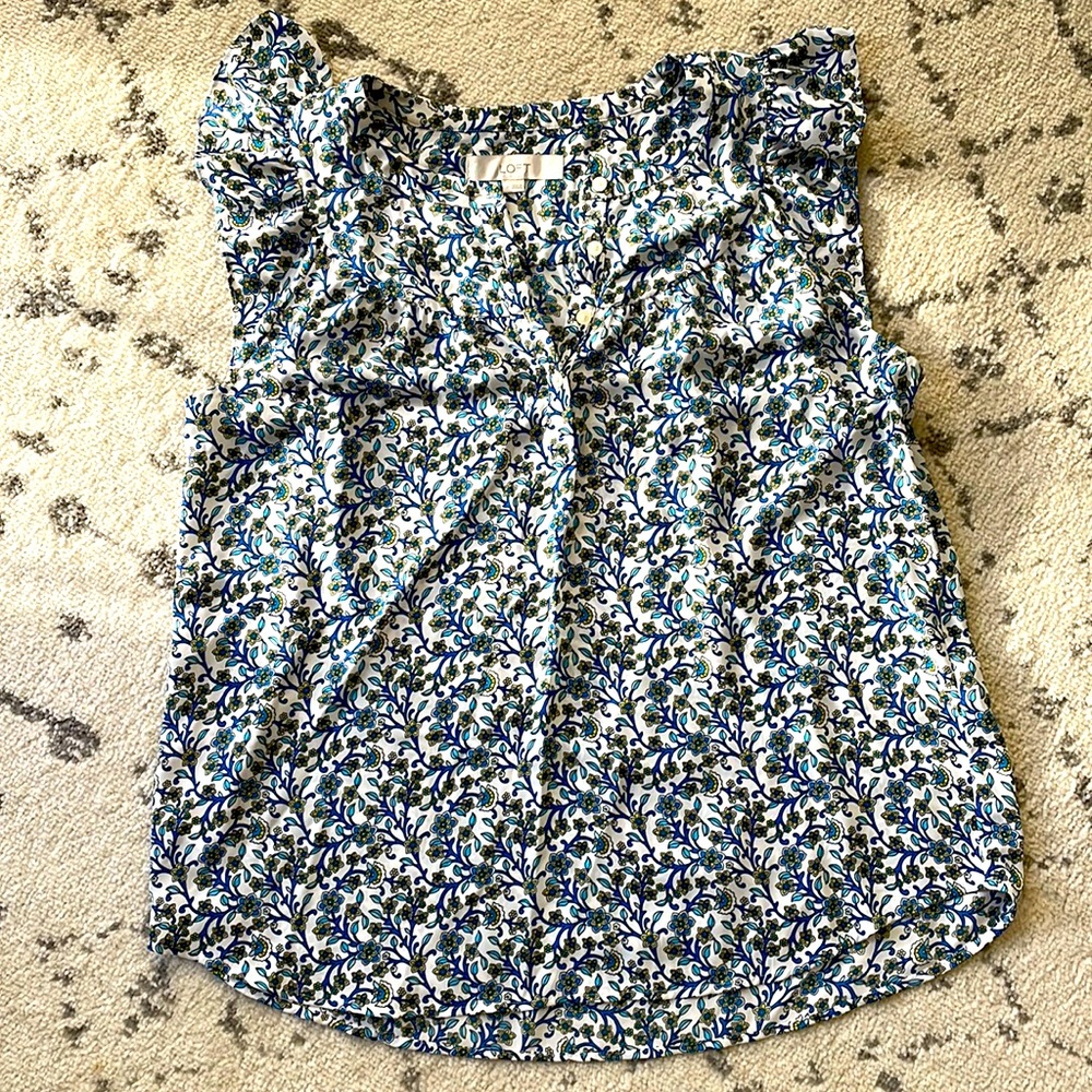 Loft women’s blouse - blue floral, M
